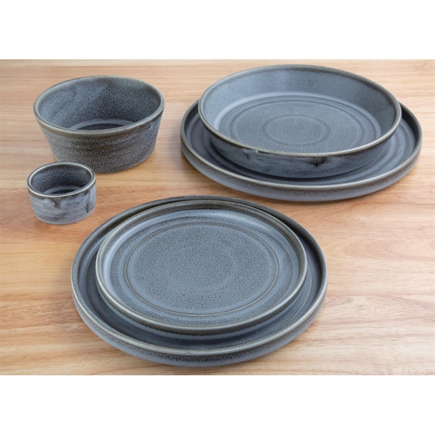 Olympia Cavolo Charcoal Dusk Flat Round Plate 180(Ø Pack)mm (6 Pack)