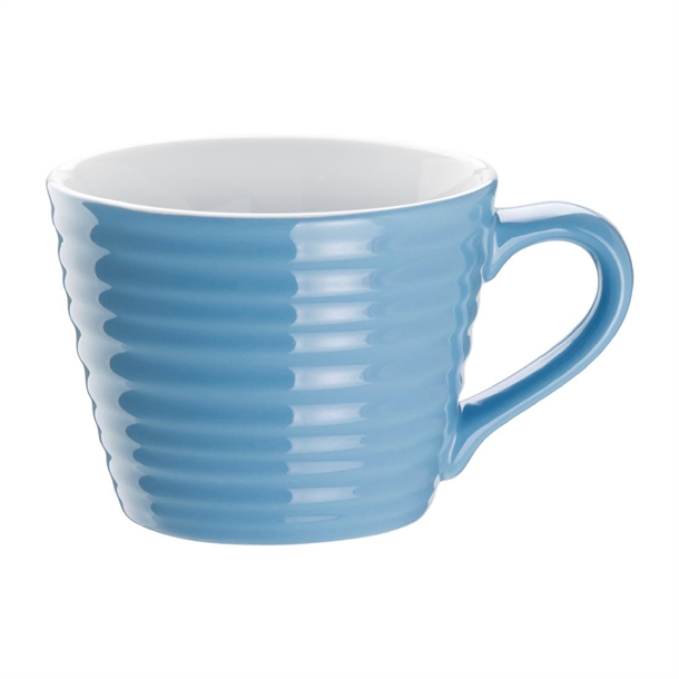 Olympia Cafe Mug Blue Ripple - 230ml (6 Pack)