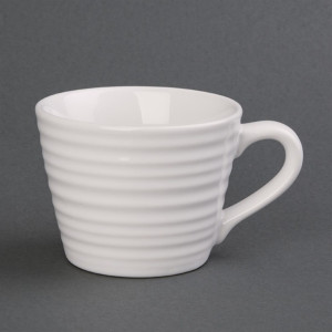 Olympia Cafe Mug White Ripple - 230ml (Box 6)