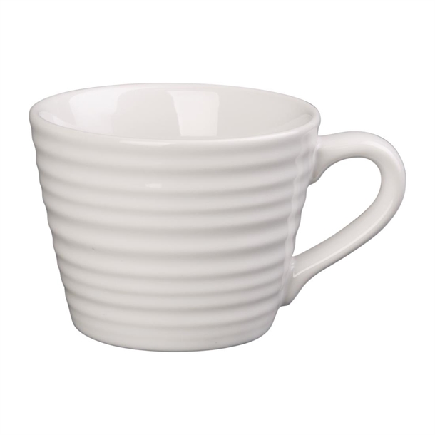 Olympia Cafe Mug White Ripple - 230ml (Box 6)